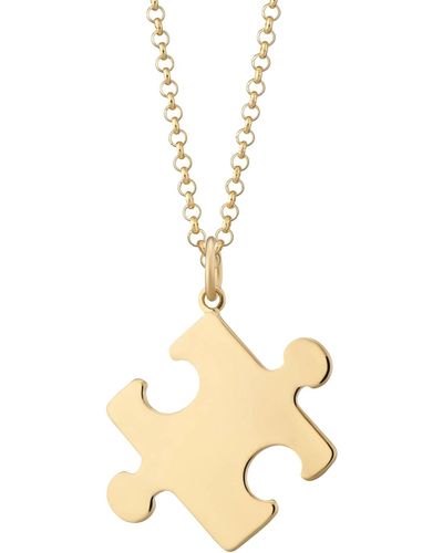 Lily Charmed Plated Large Jigsaw Necklace - Metallic