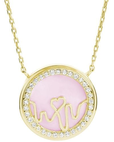 BLOOMTINE | Earth Angel HQ Loves Frequencytm 18k Gold Diamond & Pink Opal Heartbeat Necklace