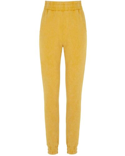 Nocturne Saffron Knitted Jogging Pants - Yellow