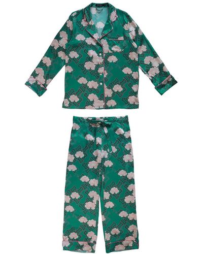 Emma Wallace Kiku Pajama Set - Green