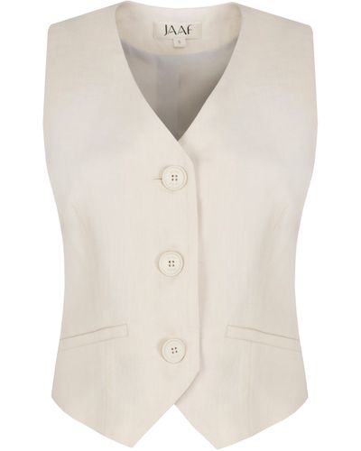 JAAF Neutrals Tailored Vest Top In Sandy - White