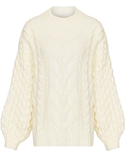 Cara & The Sky Bella Cable Sweater Winter - White