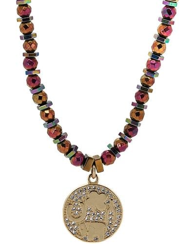 Ebru Jewelry Calming Hematite Protection Symbol Necklace - Metallic