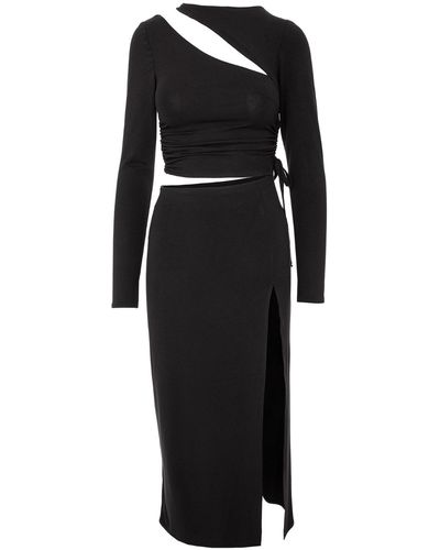 Framboise Delice Midi Cotton Dress - Black