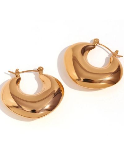 Olivia Le Puffy Heart Hoop Earrings - Metallic