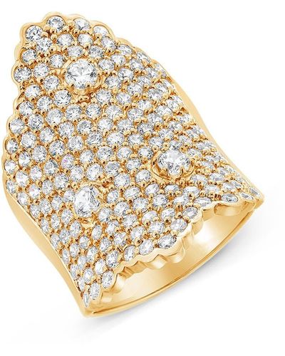 SALLY SKOUFIS Minx Ring With Made White Diamonds In Gold - Metallic