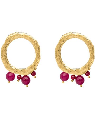 Lavani Jewels Adara Fuchsia Earrings - Metallic