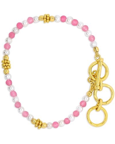 GEM BAZAAR Pink Sands Bracelet - Metallic