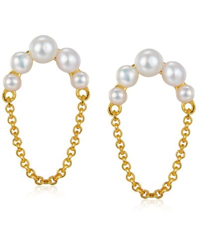 Janus Edinburgh Hennu Freshwater Pearls Vermeil Earrings - Metallic