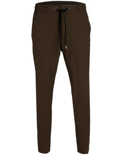 DAVID WEJ Plain Drawstring Trouser – Khaki - Brown