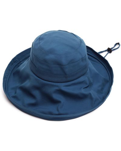 Justine Hats Extra Wide Sun Fabric Hat - Blue