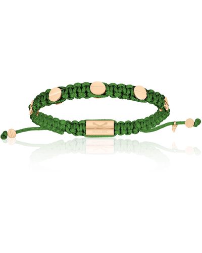 Double Bone Bracelets Pink Gold Amore Screws With Military Polyester Bracelet - Green