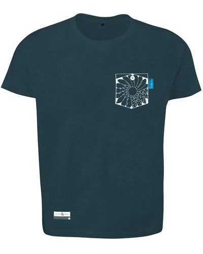 Anchor and Crew Steel Explorer Print Organic Cotton T-shirt S - Blue