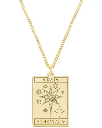 CarterGore Small 9ct 375 Gold "the Star" Tarot Card Necklace - Metallic