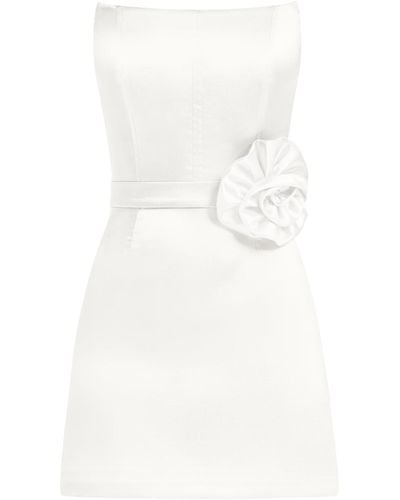 Tia Dorraine Dazzling Touch Satin Mini Dress - White