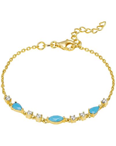 LÁTELITA London Olivia Gemstone Bracelets Gold Turquoise & White Cz - Metallic