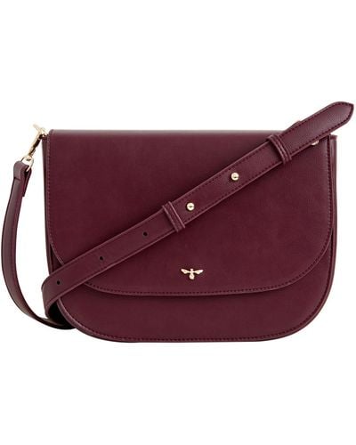 Fable England Nina Messenger Handbag Vegan Leather - Purple