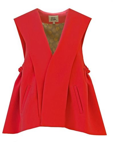 Julia Allert Designer Blazer Vest - Red