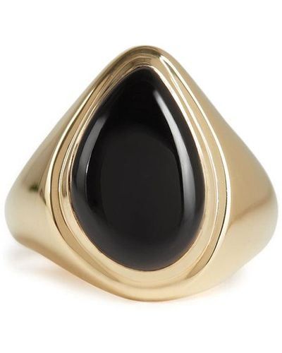 Rachel Entwistle Apollo Signet Ring Gold - Black