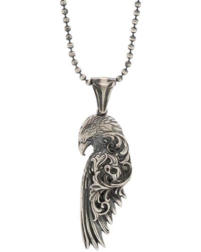 Ebru Jewelry Sterling Silver Spiritual Eagle Symbol Necklace - Metallic