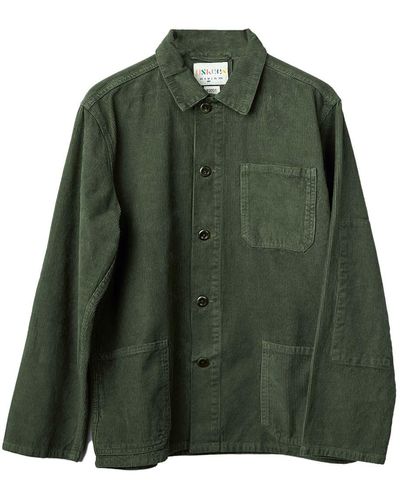 Uskees Buttoned Cord Overshirt - Green