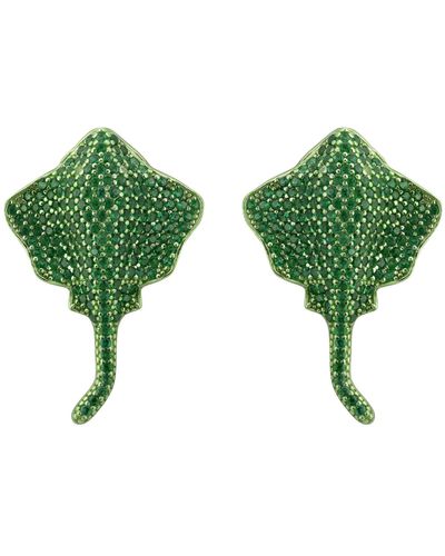 LÁTELITA London Stingray Sea Large Stud Earrings - Green