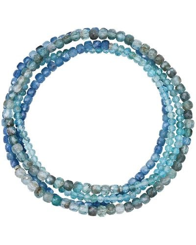 Soul Journey Jewelry Aqua Apatite Wrap Bracelet - Blue