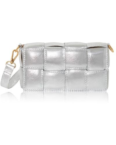 Betsy & Floss Serena Woven Crossbody Handbag In - White