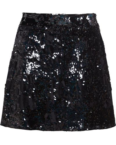 Sarvin Mini Sequin Skirt - Black