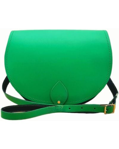 Zatchels Handmade Leather Saddle Bag - Green