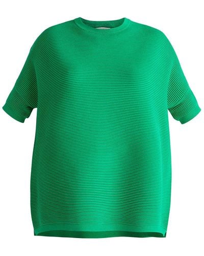 Paisie Short Sleeve Ribbed Sweater In - Green