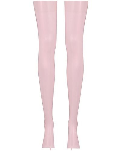 Elissa Poppy Latex Stockings - Pink