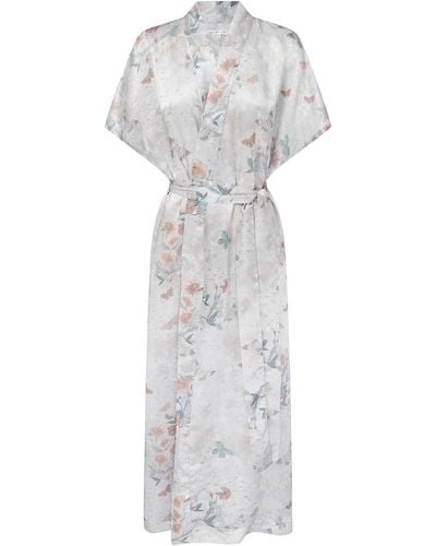 Genevie Reverie Silk Kimono - Gray