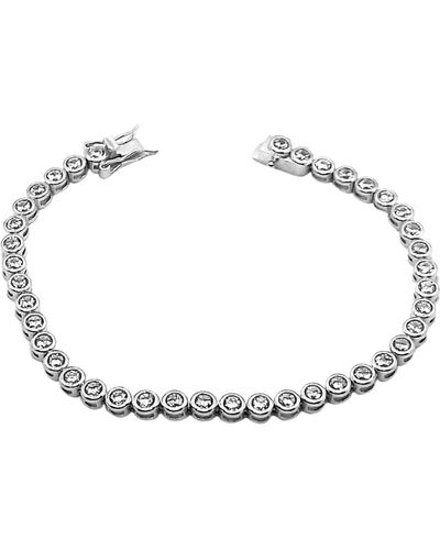Spero London Sterling Silver Circle Round Tennis Bracelet - Metallic