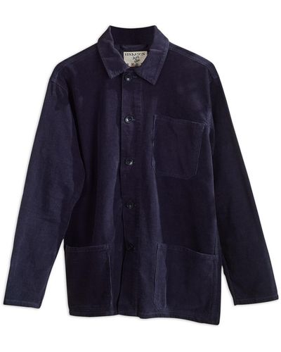 Uskees 3001 Buttoned Cord Overshirt - Blue