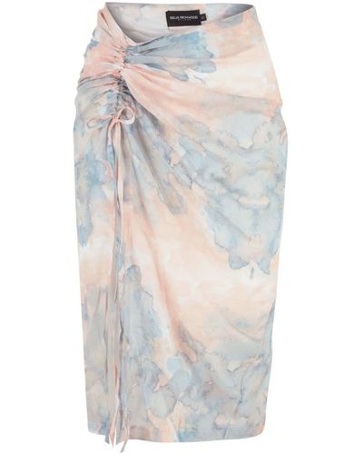 Selia Richwood Tie-dye Midi Beach Skirt - Gray
