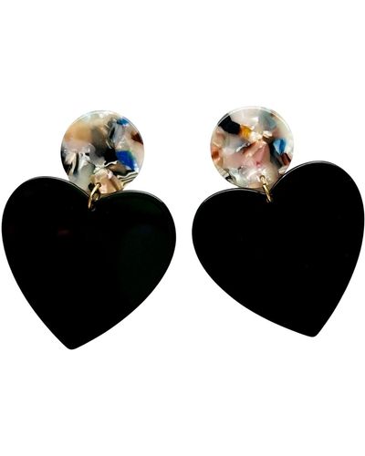 CLOSET REHAB Xl Heart Earrings In Secret Admirer - Black