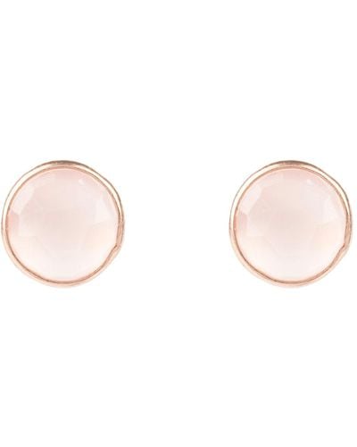 LÁTELITA London / Neutrals Medium Circle Stud Earrings Rose Quartz - Pink