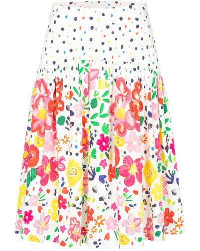 Marianna Déri Dot And Floral Print Skirt - White