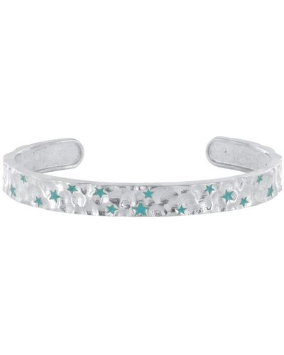 Wolf and Zephyr Sacred Turquoise Constellation Cuff In Sterling - Blue