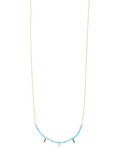 Spero London Sterling Silver Plated Turquoise Necklace - Metallic