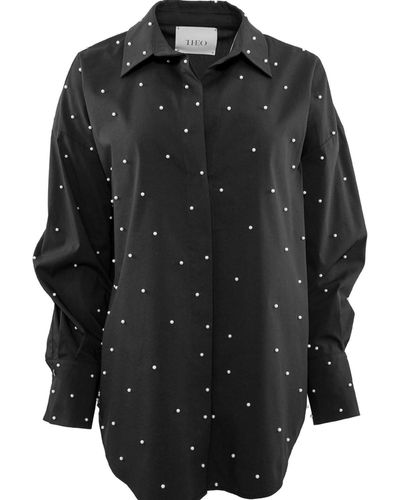 Theo the Label Echo Pearly Shirt - Black