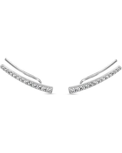 SALLY SKOUFIS Naked Ear Climber With Made White Diamonds In Sterling Silver - Metallic
