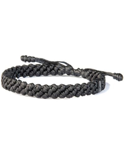 Harbour UK Bracelets Chunky Rope Bracelet Waxed Cord & Stainless Steel - Black