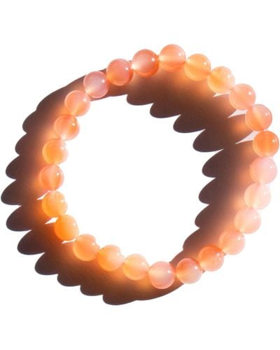 seree Rosalie Beaded Jade Stone Bracelet - Orange