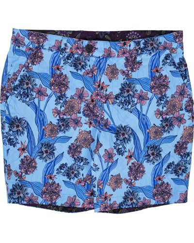 lords of harlech John Ocean Floral Shorts - Blue