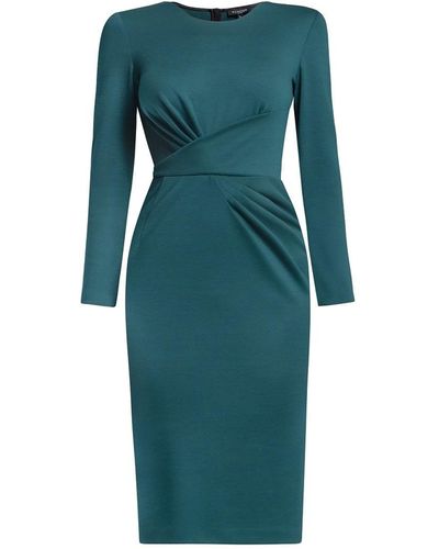 Rumour London Rebecca Soft Jersey Dress With Waistline Drapes - Green