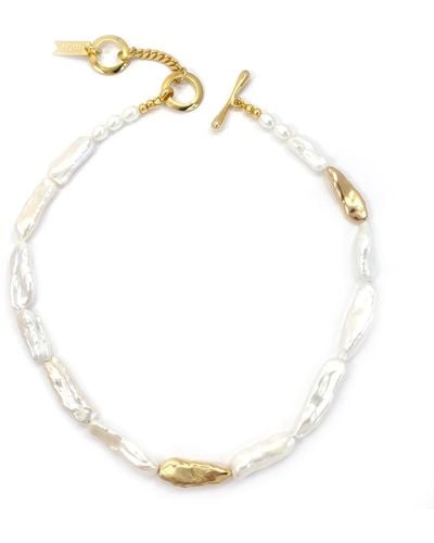 Biko Jewellery Elle Pearl Collar - Metallic