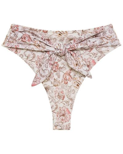 Montce Venecia Floral Paula Tie-up Bikini Bottom - White