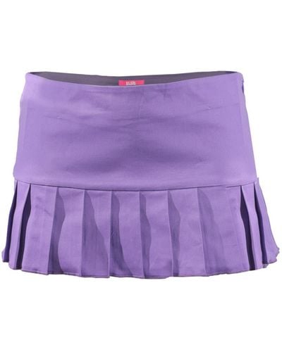 Elsie & Fred Suki Low Rise Mini Kilt Style Skirt In Periwinkle Purple